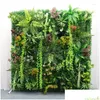 Couronnes de fleurs décoratives Fleurs décoratives 150 cm Fait maison DIY Qualité Simation Mousse Pelouse Plantes vertes artificielles Herbe Mur Windo Dha4U