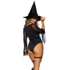 Ani Nuovo Halloween 2023 Donne Strega In Sella A Una Scopa Tuta Uniforme Magia Tuta Cappello Cintura Abiti Set Costumi Cosplay cosplay