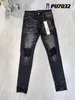 Designer dżinsy fioletowe dżinsy męskie męskie damskie czarne rozerwane motocyklista szczupły dżins dla mężczyzn czarne spodnie