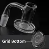 Full Weld Smoking Quartz Charmer Banger With Grid Bottom 20mmOD Blender Seamless Welded Beveled Edge Quartz Nails For Glass Water Bongs Dab Rigs Pipes