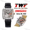 TWF DUMONT MICRO ROTOR CRWHSA0032 Swiss Ronda Quartz Mens Watch Steel Case Skeleton Dial Black Leather Strap Super Version Edition Puretimewatch Montre Hommes A1