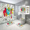 Shower Curtains Pcs Musical Note Shower Curtain Sets with and Non-slip Bath Mat Music Piano Key Waterproof Shower Curtain Set R231101