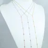 Chokers 925 Sterling Silver Clear CZ Link Long Chain Jóias Mulheres Bijoux Simples Camisola Sexy Colar Moda Y Forma Lariat Senhoras 231101