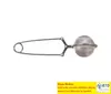 TEA INFUSER Rostfri Silter Steel Pot Infuser Mesh Ball Lämnar Filter Squeeze Locking Spice Spoon