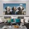 Surreal lona cartaz foto impressão sul africano cabeças de elefante emoldurado pintura para sala estar decoração da parede