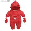 Jumpsuits Baby Girl Winter Romper Plus Velvet Warm Newborn Infant Girl Jumpsuit 0-2 Years Toddler Girl Snowsuit Baby Girl Winter OverallsL231101