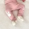 바지 어린이 바지 봄 면화 레깅스 여자 아기 아기 귀여운 핑크 긴 바지 패션 어린이 소녀 공주 레깅스 231031