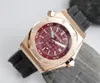Wristwatches Hruodland Men's Bronze Dive Watch Red Dial Sapphire Glass Miyota 9015 Automatic Movement Rubber Strap 20Bar Water Resistant