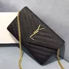 Designer de luxo top qualidade preto bolsa de ombro woc couro genuíno mulheres tote crossbody satchel sacos de prata corrente de ouro bolsa bolsas caviar embreagem moda saco