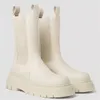 Beyaz kadınlar Chelsea Boots High Tube Kadınlar Tıknaz Boot Toe Toe Womens Fashion Boot