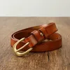 Belts 2.5 Wide Copper Needle Buckle Casual Pure Cowhide Handmade Vintage Leather Waist Belt