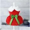 Hondenkleding Hondenkleding Kerstkleding Jurk Jas Rode rok Kostuum Huisdier Kat Warm Strik Drop Delivery Dhgarden Dhgfw