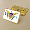 Party Us Jungfruöar Flagg Stift 2,5*1,5 cm Zink Die-Cast PVC Color Coated Gold Rectangular Medallion Badge utan tillsatt harts