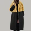 Women's Jackets Womens Winter Warm Lapel Faux Fuzzy Coat Jacket Overcoat Mink Fleece Spliced Mid Length Suit Collar Mad Women