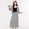 Robe de deux pièces automne femmes mode jupe décontractée costume de sport à manches longues sweat à capuche cardigan mi-longueur 2 pièces ensemble assorti