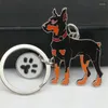 Keychains Dobermann Dog Pendant Key Chains For Men Women Bag Charms Car Keychain Ring Holder Jewelry Gift Lovely Animal Wholesale