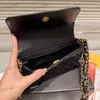 CF Fashion Womens Womens Beark Bag 19cm кожаный алмазный аппаратный аппаратный металлический пряжка роскошная сумочка Matelass