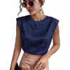 Blouses Femmes Femmes Summer Top Gilet Lâche Léopard Imprimer Col Rond Contraste Couleur Bouton Fermeture OL Style Commute Lady T-shirt