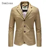 Men's Suits Samlona Plus Size Men Fashion Blazers Sexy Mens Clothing 2023 Single Breasted Tops Outerwear Autumn Male Streetwear