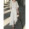 Women's Jumpsuits & Rompers Casual Simple Office Ladies Vintage Japan Style Plus Size Women Loose Wide Legs High Waist Plain Button Retro