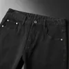 Hiver automne noir jean hommes coréen Slim Fit petit pied broderie lavage haut de gamme pantalons pour hommes