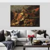Oil Painting Print on Canvas Hercules and Minerva Expelling Mars Picture Poster for Hotel Bar Wall Decoration