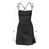 Lässige Kleider Frauen Sexy Kleid Band Lace Up Backless Paghetti Strap Party Short Sommer Mini Sleeveless Y2K