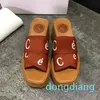 Womens Designer Sandals Platform Wedge Mules Canvas Slides Slipper Thong Slingback Square Toe For