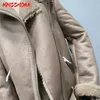 Women's Leather Faux cuir MNCCCMOAA haute qualité hiver femmes mode ample épais agneau Double face Biker veste manteau femme solide fermeture éclair vêtements d'extérieur chauds 231101