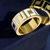 Anillos de banda DesignerClassic anillo de diseñador de lujo para hombre joyería titanio acero oro compromiso damas amor letra F marca en caja nuevo 6 7 8 9 7Y63
