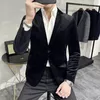 Men's Suits High-end Golden Velvet Blazers/Male Slim Solid Color Business Blazers/Groom's Wedding Dress Jacket Luxury Tuxedo Clothing