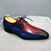 Scarpe vestiti in pelle di lusso maschi maschi in pelle fatti fatti a mano in modo casual derby match color basso top