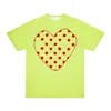 Commes Comtinful Polka Dots Mens T Shirt Play Small Red Heart زوجان قصيران قصيرون من القمصان المصممة