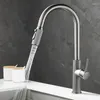 Kitchen Faucets Sink Faucet Single Lever And Cold Pull Out Rotation Mixer Brass Gray Gold Finished Decked Carved