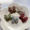 Hair Accessories 2Pcs PU Leather Butterfly Clips For Girls Sweet Kids Hairpins Barrette Headwear Ornament Clip