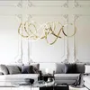 Lâmpadas pendentes luz luxo sala de estar lustre em forma criativa restaurante minimalista led linha alumínio luzes personalizadas