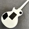 Custom Shop, hergestellt in China, hochwertige weiße E-Gitarre, Doppel-Tremolo-Brücke, Palisander-Griffbrett, schwarze Hardware, kostenloser Versand