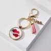 Prix de gros fête des mères porte-clés cadeau temps bijou pendentif porte-clés Rose Rose maman gland porte-clés bijoux accessoire