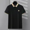 Nieuwe 2023 -stijl luxe polo -shirts voor mannen Brand 100% katoenen shirt man Korte mouw T Tees Casual Fashion Tops Style Branded Polos