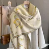 Lenços 2023 inverno cavalo impressão cashmere cachecol senhora design quente pashmina cobertor envolve mulheres xale feminino grosso foulard