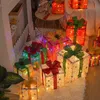 Kerstversiering 3 stuks Kerst Gloeiende Geschenkdoos LED Oplichten Huidige Dozen Case Ornamenten Onder Kerstboom Decor Thuis Thema Feestartikelen 231101