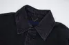 Xinxinbuy Мужская дизайнерская куртка-пальто Джинсовая куртка с тиснением и надписью с вышивкой и карманом с длинными рукавами женская, цвета хаки, черный S-2XL