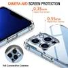 Coque de téléphone transparente antichoc de 1,5 mm pour iPhone 15 13 12 11 14 Pro Max XS Max X XR 8 7 Plus SE 12 13 Mini Airbag Housse de protection transparente avec protection d'objectif d'appareil photo