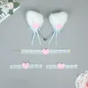 Ani Anime Kawaii Girl Cute Cat Heart Love Headband Bracelet Women Animal Ears Plush Maid Headwear Cosplay cosplay