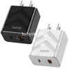 Szybka szybka ładowarka Podwójne porty 20 W PD USB-C ładowarka ścienna Typ C QC3.0 UE US AC Home Travel ładowarki dla iPhone'a 12 13 14 Samsung HTC B1