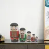 Bonecas 5 peças decoração matryoshka fofa bonecas russas para presente casa 231031