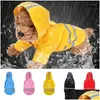 Vêtements pour chiens Vêtements pour chiens Vêtements imperméables à capuche Bande réfléchissante Chiens Manteau de pluie Vestes imperméables en plein air respirant pour chiots Rai Dhsw4