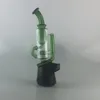 Parte superiore in vetro tipo narghilè incycler colorato con verde erba per picco o carta facile da pulire solo parte superiore in vetro senza fondo e-rig