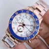 Montre pour hommes Dhgate Yacht Mingshi blanc cadran argenté 44mm montres lumineuses mouvement automatique mécanique saphir modèle classique boucle pliante fermoir montre-bracelet