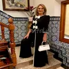 Szykowny czarny kombinezon matka panny młodej 2024 dorskurt wielki łuk damska sukienka wieczorowa długie rękaw formalne przyjęcie gościnne suknie koktajlowe vestidos para mujer